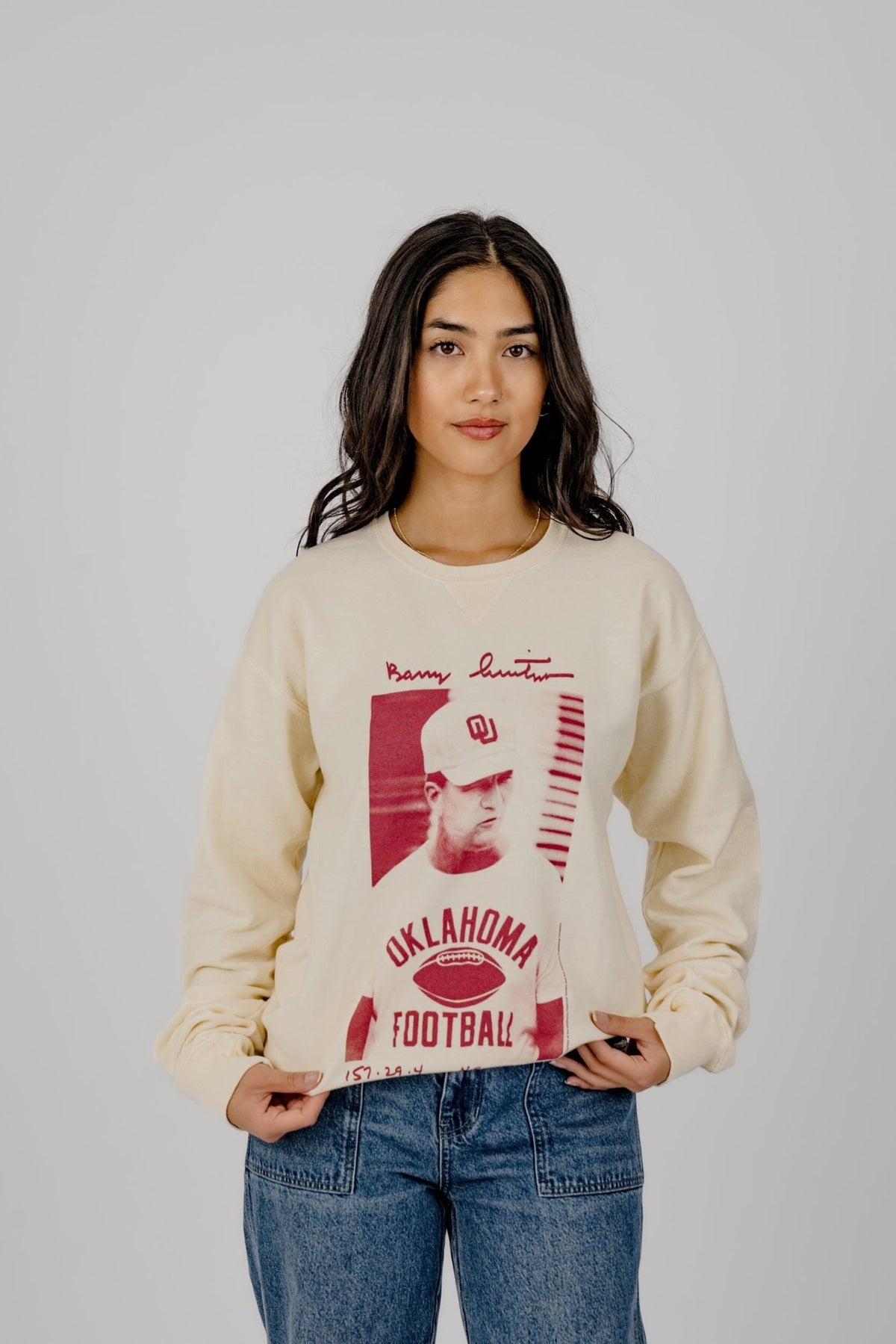 OU Barry Switzer Football Parchment Sweatshirt