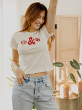 OU SEC Ampersand Off White Micro Cropped Tee