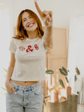 OU SEC Ampersand Off White Micro Cropped Tee
