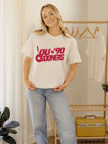 OU Sooners 90s Tennis Off White Thrifted Tee