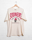 OU Sooners Basketball Athletics Off White Thrifted Tee