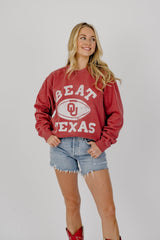 OU Sooners Beat Texas Football Crimson Sweatshirt