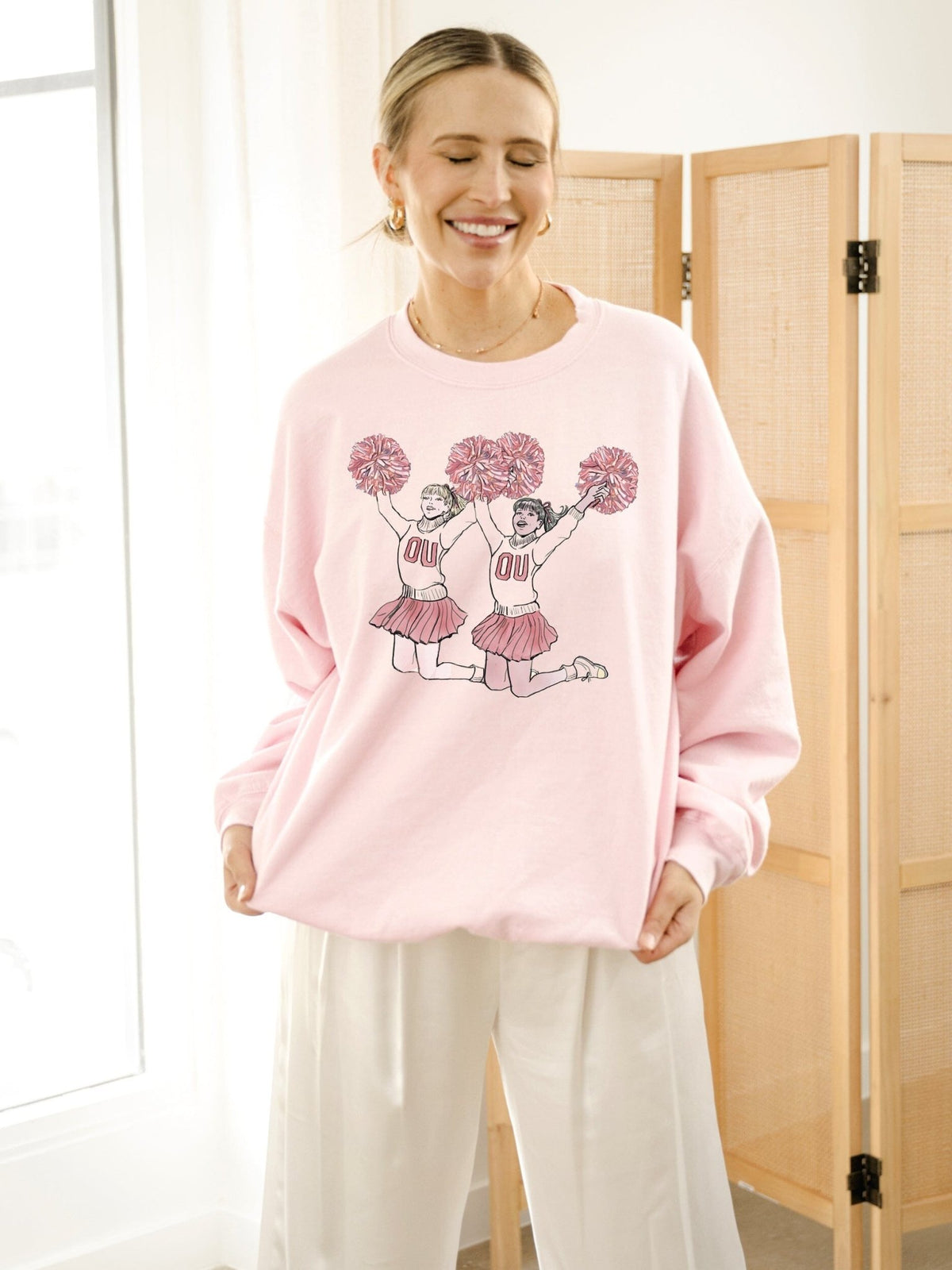 OU Sooners Cheer Pink Sweatshirt