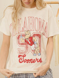 OU Sooners Club Mascot Off White Thrifted Tee