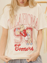 OU Sooners Club Mascot Off White Thrifted Tee