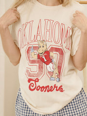OU Sooners Club Mascot Off White Thrifted Tee