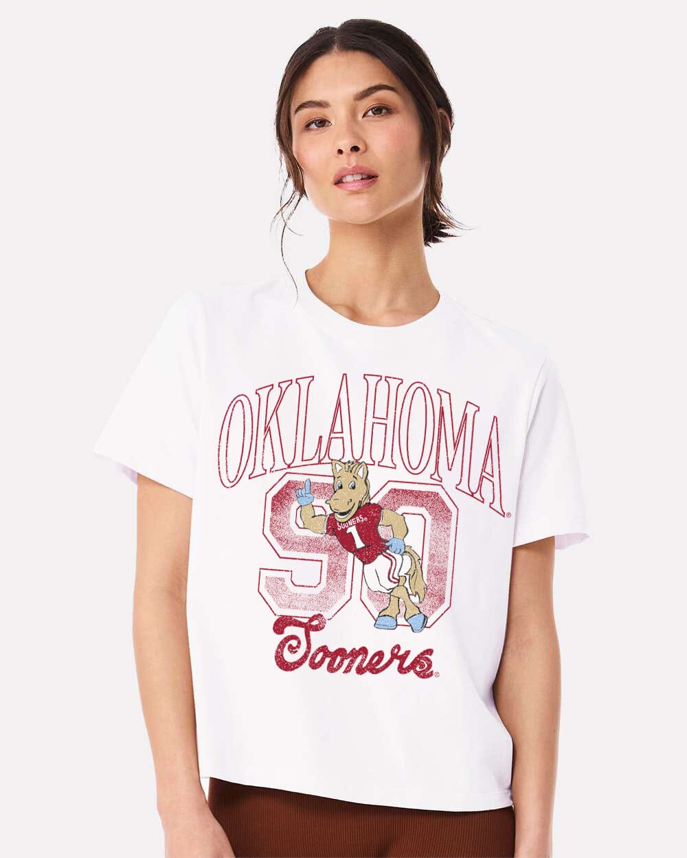 OU Sooners Club Mascot White Ellie Perfect Tee