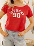 OU Sooners College Arch Red Off Shoulder Tee