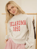 OU Sooners College Block Puff Ink Gray Mock Neck Hi-Dive Sweatshirt
