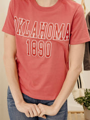OU Sooners College Block Puff Ink Red Ellie Perfect Tee