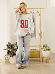 OU Sooners Crest Stamp Ash Gray Thrifted Sweatshirt