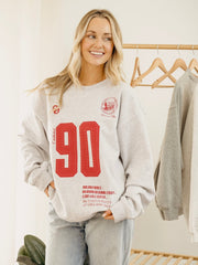OU Sooners Crest Stamp Ash Gray Thrifted Sweatshirt