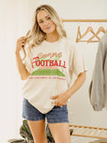 OU Sooners Football Field Off White Thrifted Tee