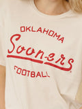 OU Sooners Football Stencil Off White Cropped Tee