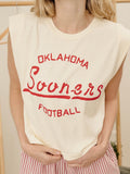 OU Sooners Football Stencil Off White Tank