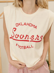 OU Sooners Football Stencil Off White Tank