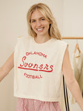 OU Sooners Football Stencil Off White Tank