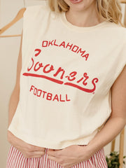 OU Sooners Football Stencil Off White Tank