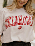 OU Sooners Gingham Heart White Tee