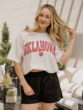 OU Sooners Gingham Heart White Tee