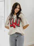 OU Sooners Helmet Fade Off White Thrifted Tee