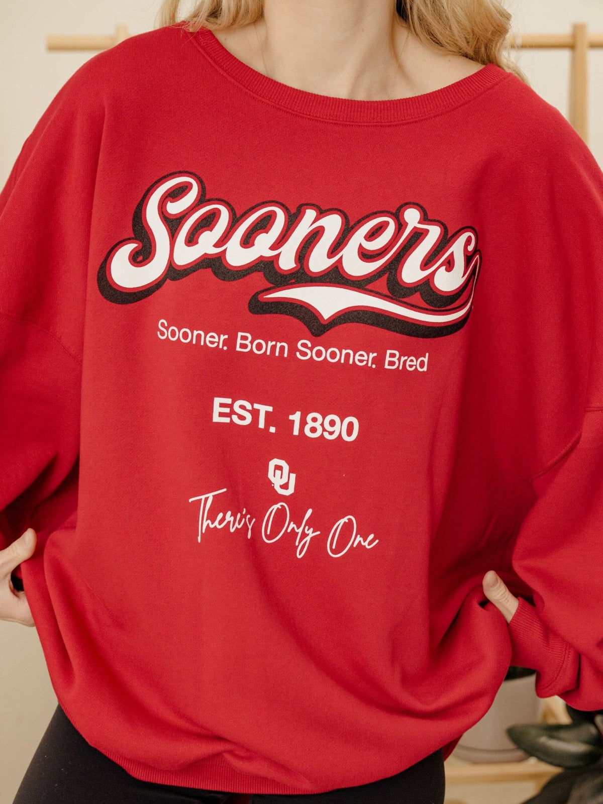 OU Sooners Letterman Red Chrome Hi Dive Sweatshirt