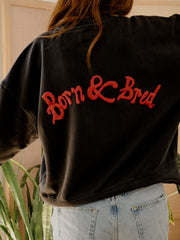 OU Sooners Lyric Puff Ink Charcoal Hi-Dive Oversized Crew Sweatshirt