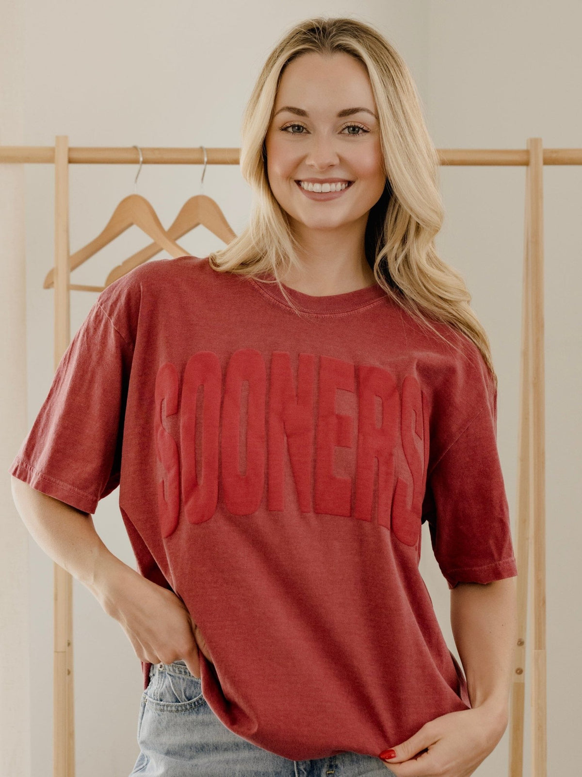 OU Sooners Mono Puff Crimson Tee