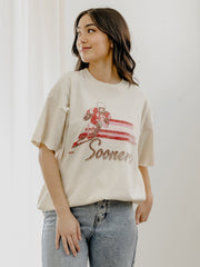 OU Sooners Mono QB Off White Thrifted Tee