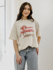 OU Sooners Mono QB Off White Thrifted Tee