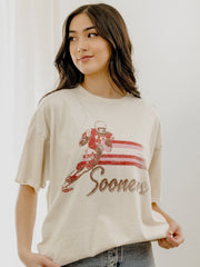 OU Sooners Mono QB Off White Thrifted Tee