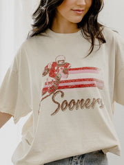 OU Sooners Mono QB Off White Thrifted Tee