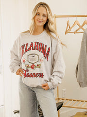 OU Sooners Patches 25 Ash Gray Thrifted Sweatshirt