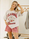 OU Sooners Patches 25 Ash Gray Thrifted Tee
