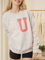 OU Sooners Quilted Puff Ink Ash Gray Thrifted Sweatshirt