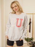 OU Sooners Quilted Puff Ink Ash Gray Thrifted Sweatshirt