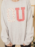 OU Sooners Quilted Puff Ink Ash Gray Thrifted Sweatshirt