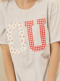 OU Sooners Quilted Puff Ink Ash Gray Thrifted Tee