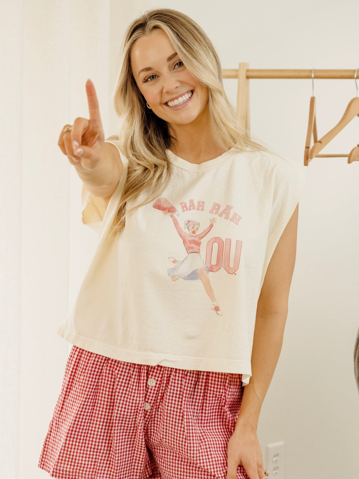 OU Sooners Rah Rah Off White Tank