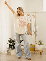 OU Sooners Rah Rah Off White Thrifted Tee