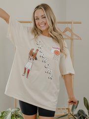 OU Sooners Retro Basketball Off White Thrifted Tee