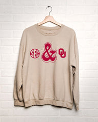 OU Sooners SEC Ampersand Sand Thrifted Sweatshirt