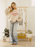 OU Sooners Softball Stencil Sand Thrifted Sweatshirt