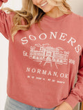 OU Sooners Stadium Coordinates Crimson LS Tee
