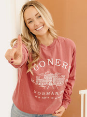 OU Sooners Stadium Coordinates Crimson LS Tee