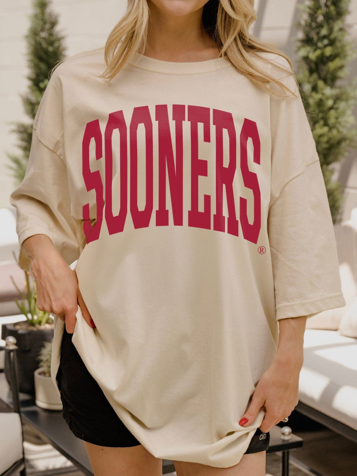 OU Sooners Tall Boy Off White One Size Tee