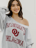 OU Sooners Vintage Sport Ash Gray Flashdance Sweatshirt