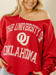 OU Sooners Vintage Sport Red Flashdance Sweatshirt