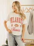 OU Sooners Wave Arch Off White Thrifted Tee