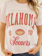 OU Sooners Wave Arch Pink Ellie Perfect Tee